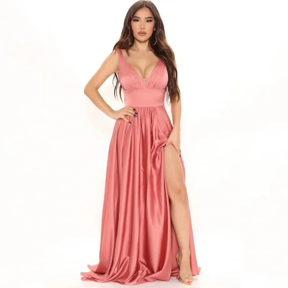 Fashion Nova | Dresses | Coral Satin Maxi Dress | Poshmark Fashion Nova | Dresses | Coral Satin Maxi Dress | Poshmark